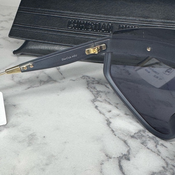 Christian Dior Visor Shield Sunglasses Black/Gold Logo - Picture 5 of 9